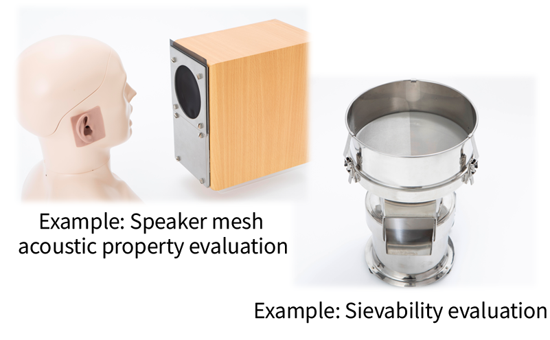 Example: Speaker mesh acoustic property evaluation  Example: Sievability evaluation